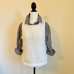 J. Crew White V-Neck Sweater Vest